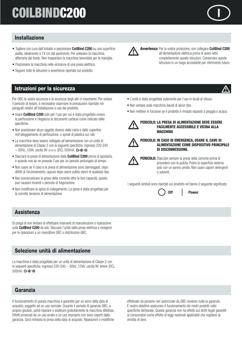 Coilbind c200 | GBC C200 Coilbind User Manual | Page 9 / 28