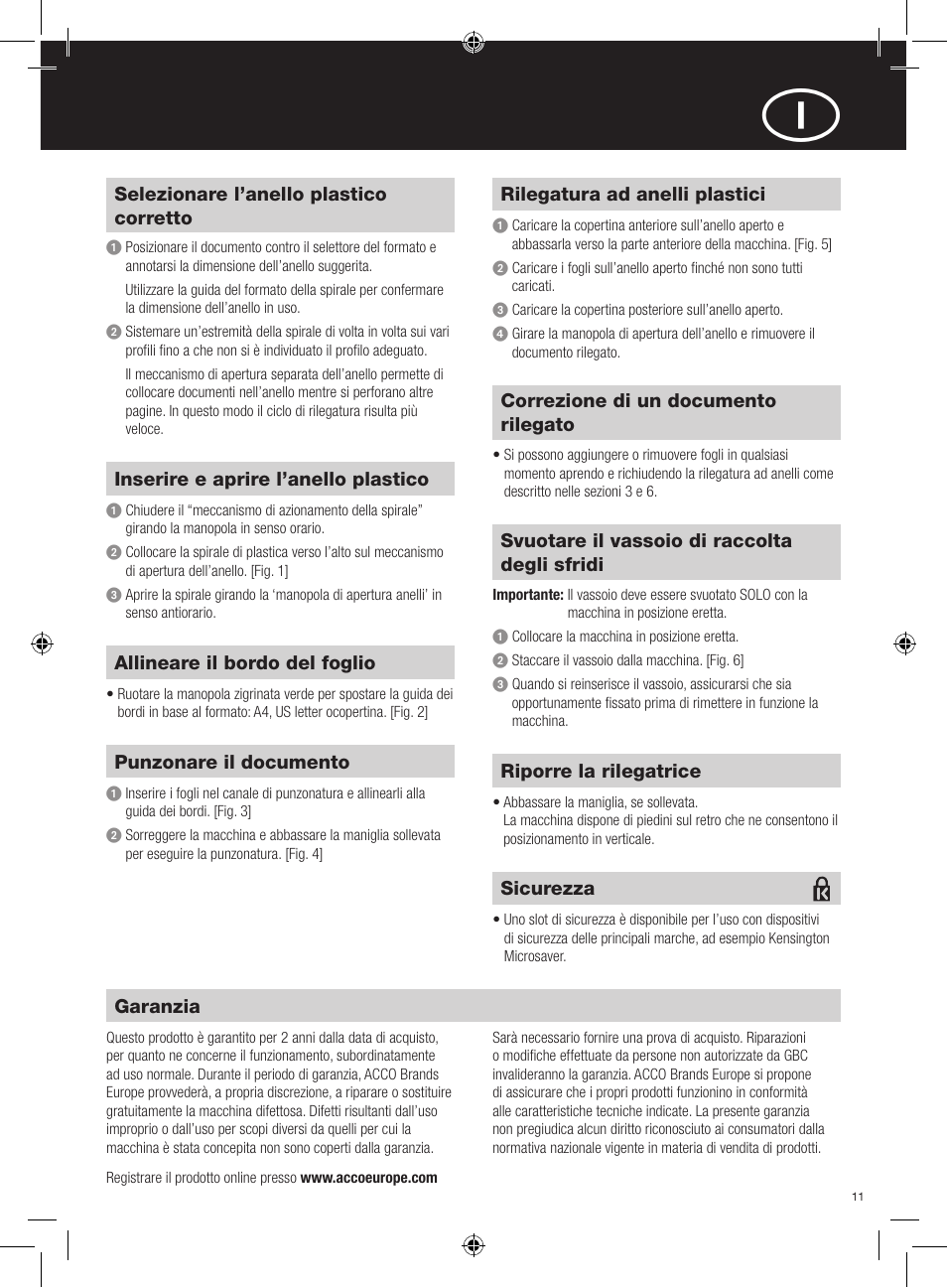 GBC C95 Comb Binder User Manual | Page 11 / 38