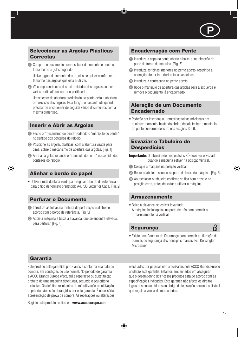 GBC C95 Comb Binder User Manual | Page 17 / 38