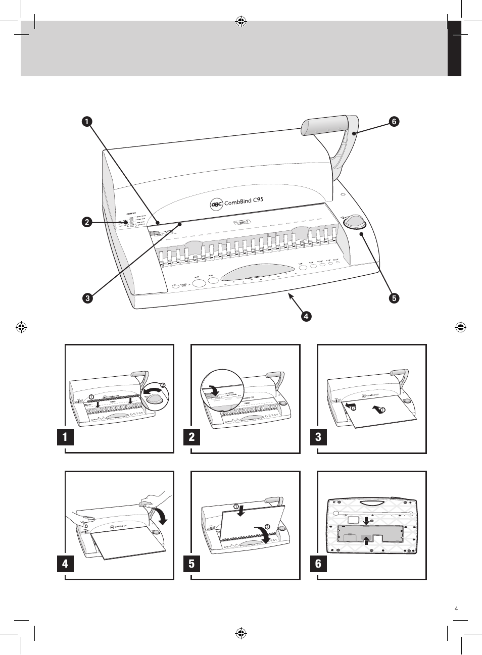 GBC C95 Comb Binder User Manual | Page 3 / 38