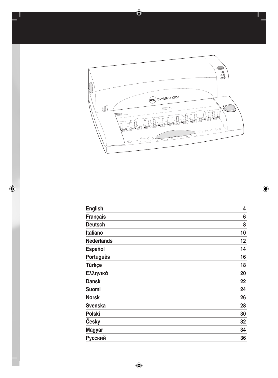 GBC C95e Comb Binder User Manual | Page 2 / 38