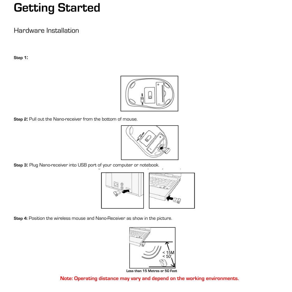 Getting started, Hardware installation | G-Cube G7T-60S User Manual | Page 5 / 15