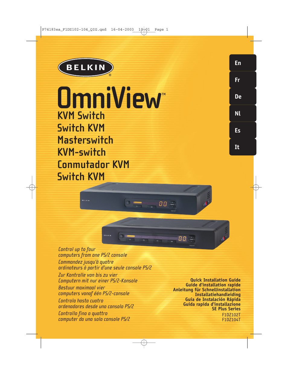 Belkin F1DZ104T User Manual | 52 pages