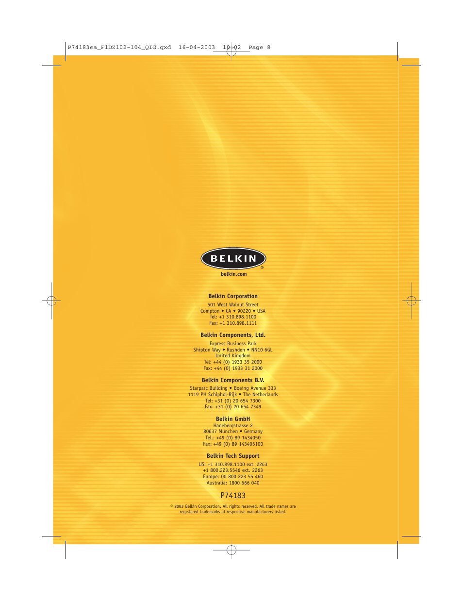 Belkin F1DZ104T User Manual | Page 10 / 52