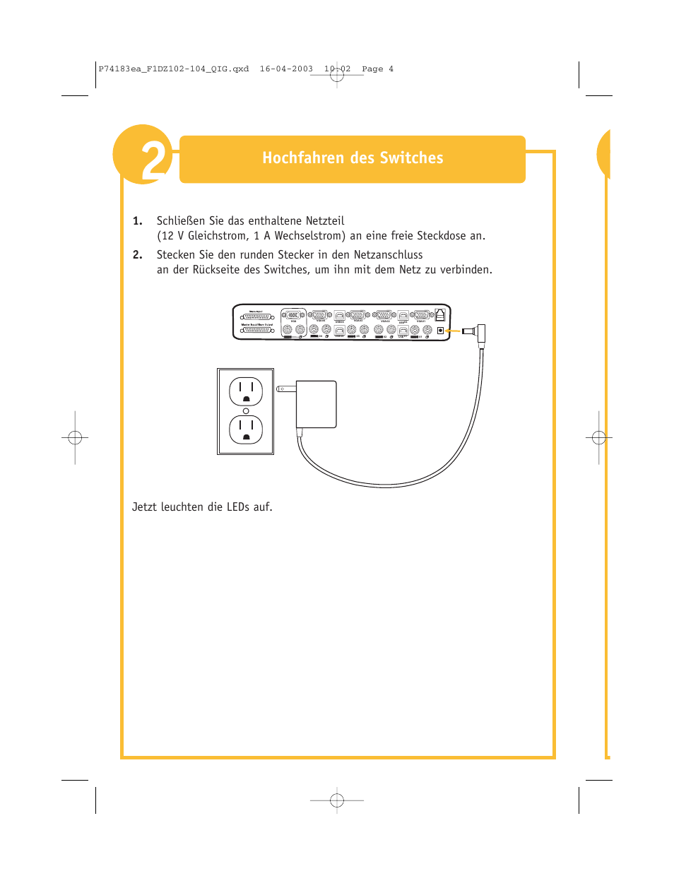 Hochfahren des switches | Belkin F1DZ104T User Manual | Page 22 / 52