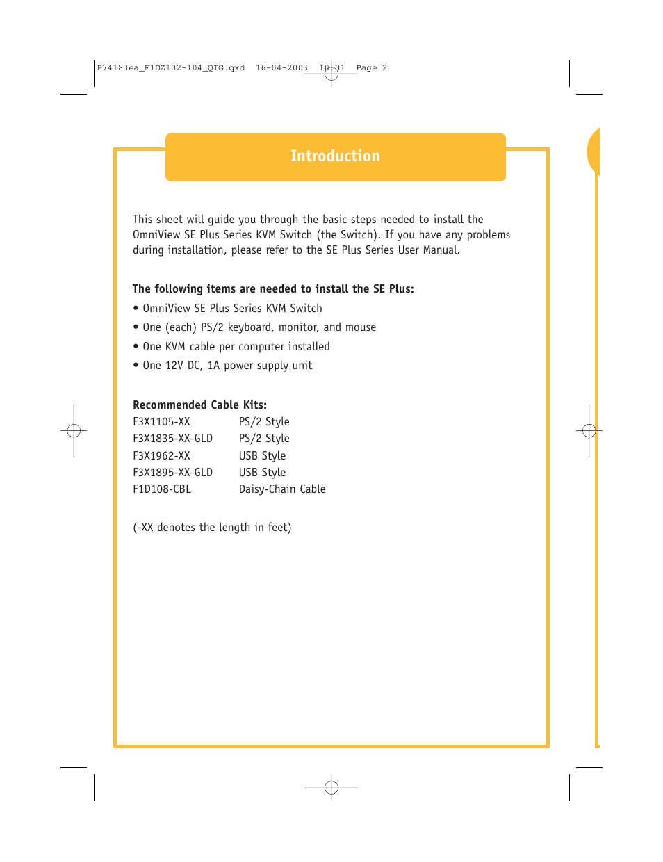 Introduction | Belkin F1DZ104T User Manual | Page 4 / 52