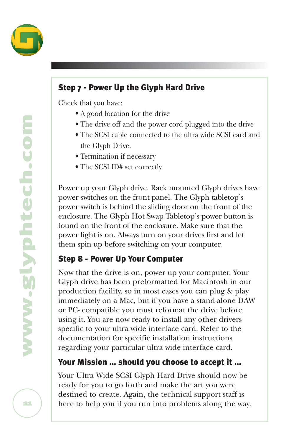 Glyph Ultra Wide Hard Drive User Manual | Page 11 / 12