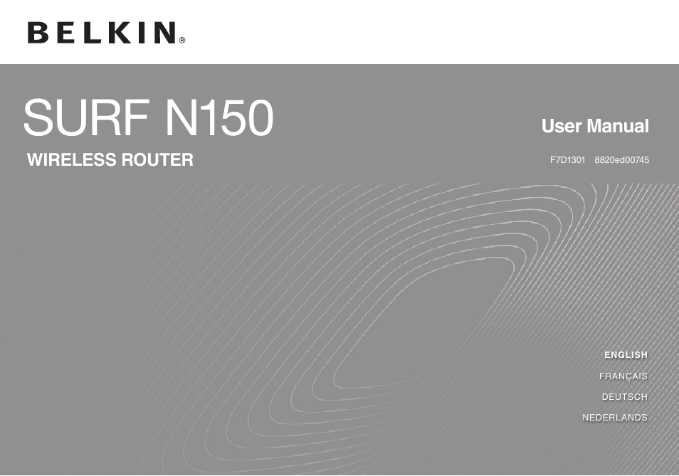 Belkin SURF N 15 N150 User Manual | 31 pages