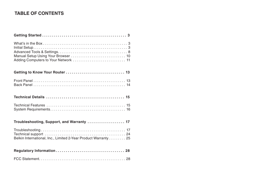Belkin SURF N 15 N150 User Manual | Page 2 / 31