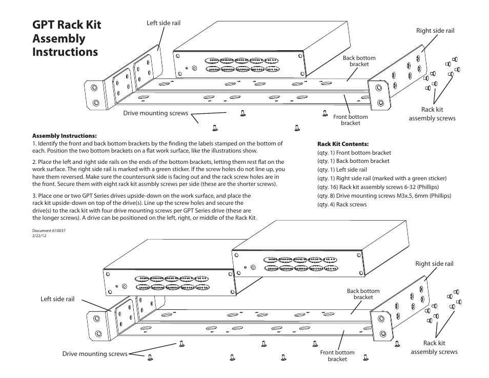 Glyph GPT Rack Kit User Manual | 1 page