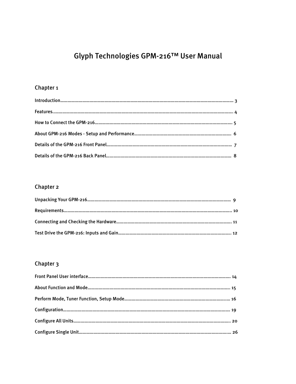 Glyph GPM-216 User Manual | 46 pages