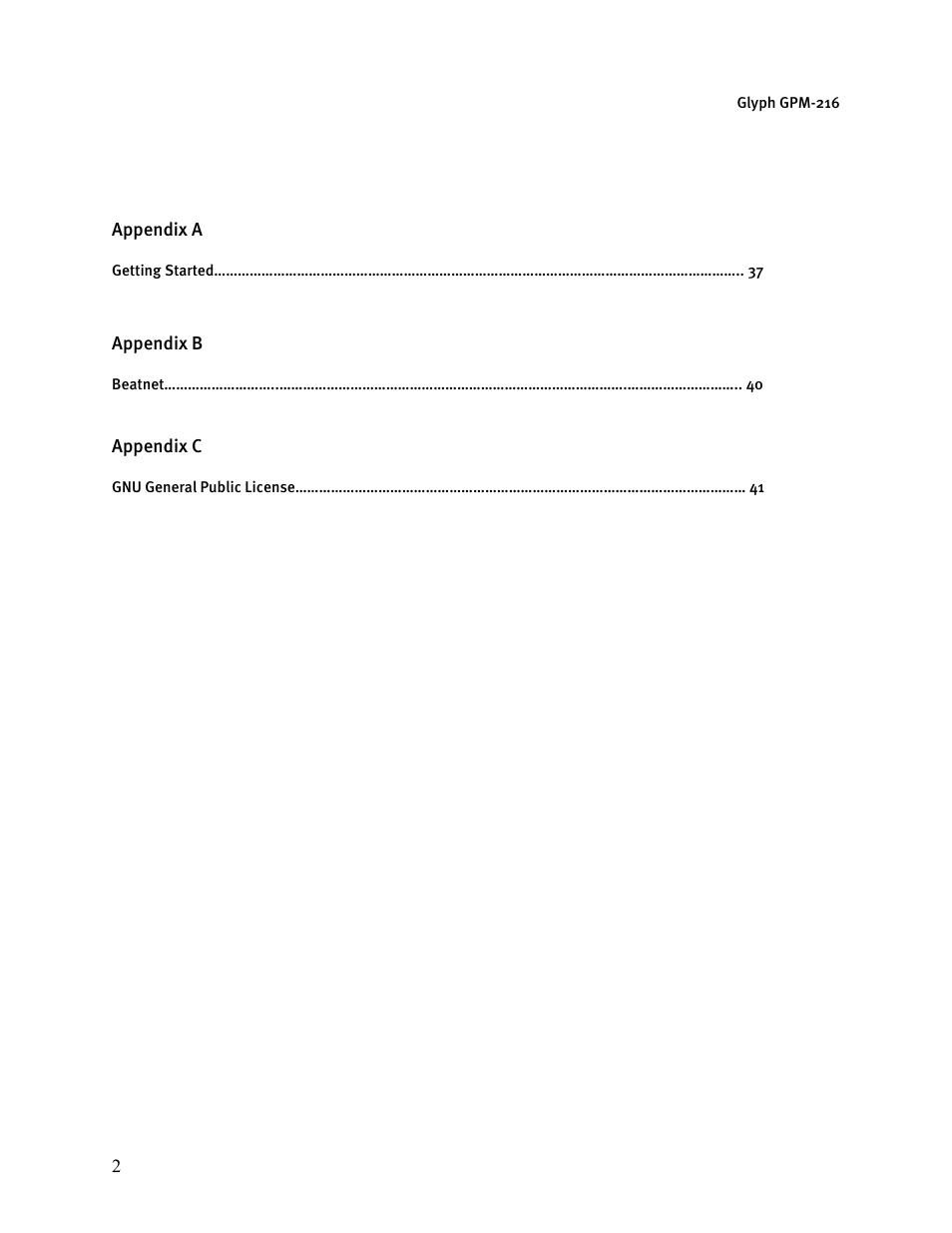 Glyph GPM-216 User Manual | Page 2 / 46