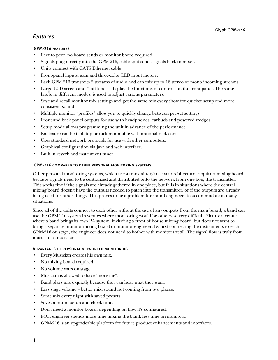 Features | Glyph GPM-216 User Manual | Page 4 / 46
