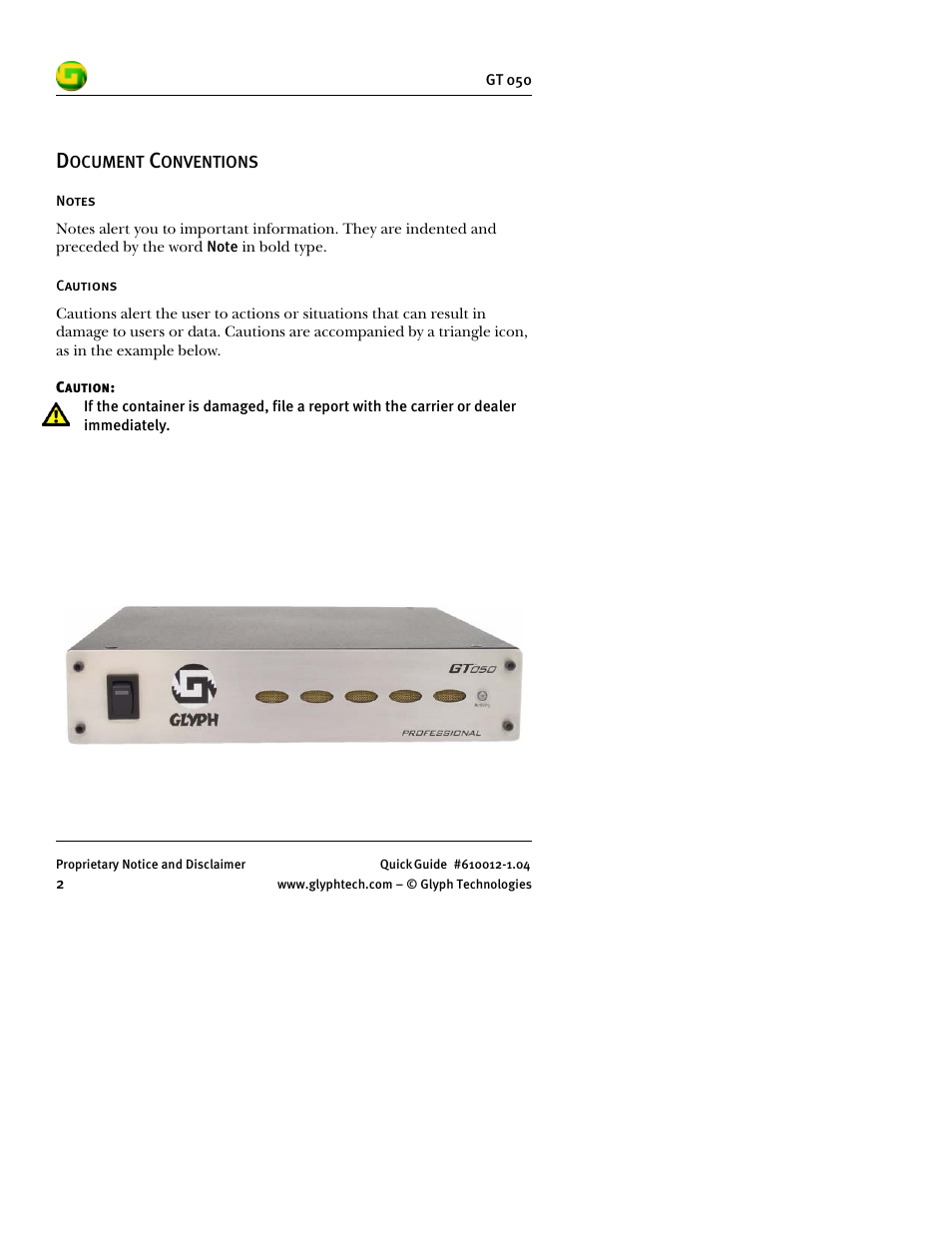 Glyph GT 050 User Manual | Page 4 / 26