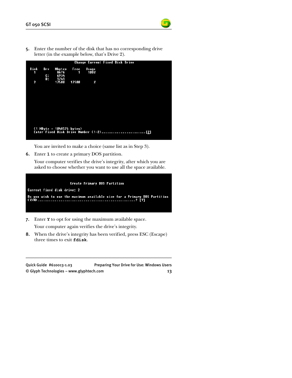 Glyph GT 050 SCSI User Manual | Page 15 / 26