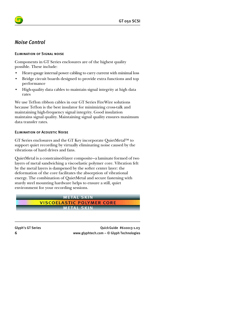 Noise control | Glyph GT 050 SCSI User Manual | Page 8 / 26