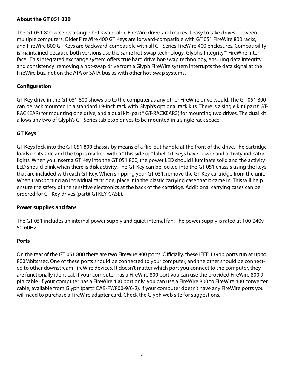 Glyph GT 051 FireWire 800 User Manual | Page 4 / 7