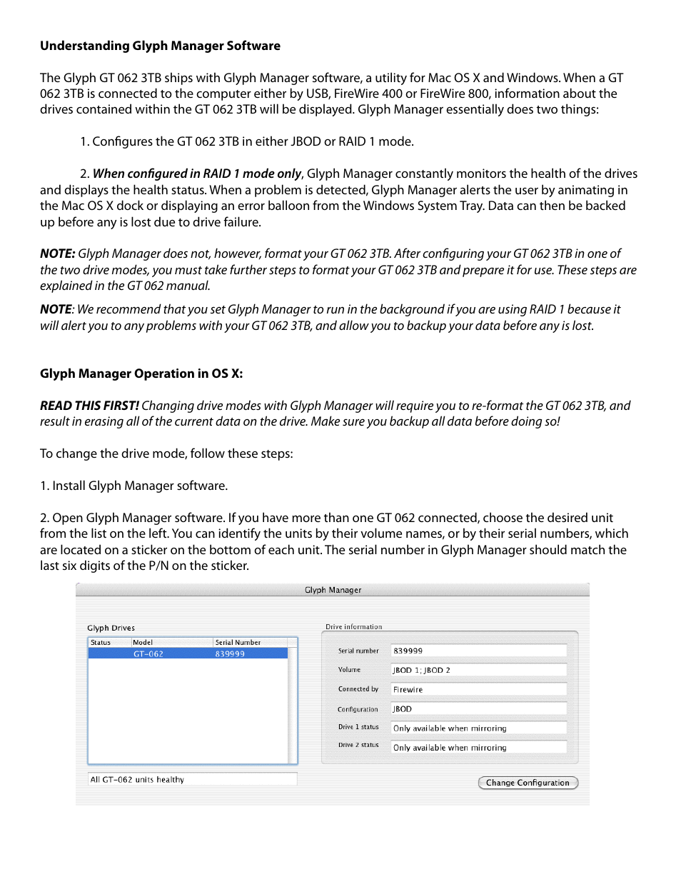 Glyph GT 062 3TB Addendum User Manual | Page 2 / 8