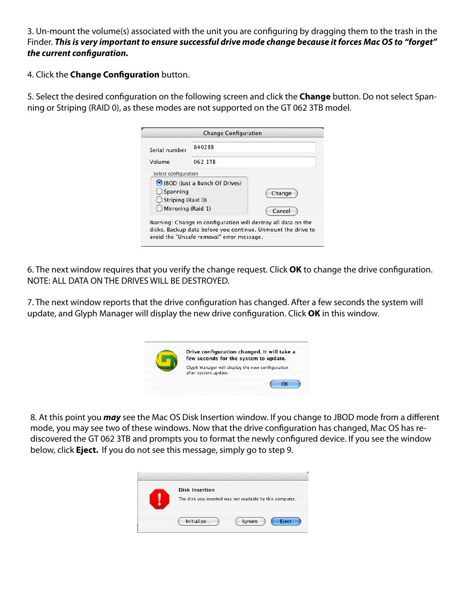 Glyph GT 062 3TB Addendum User Manual | Page 3 / 8