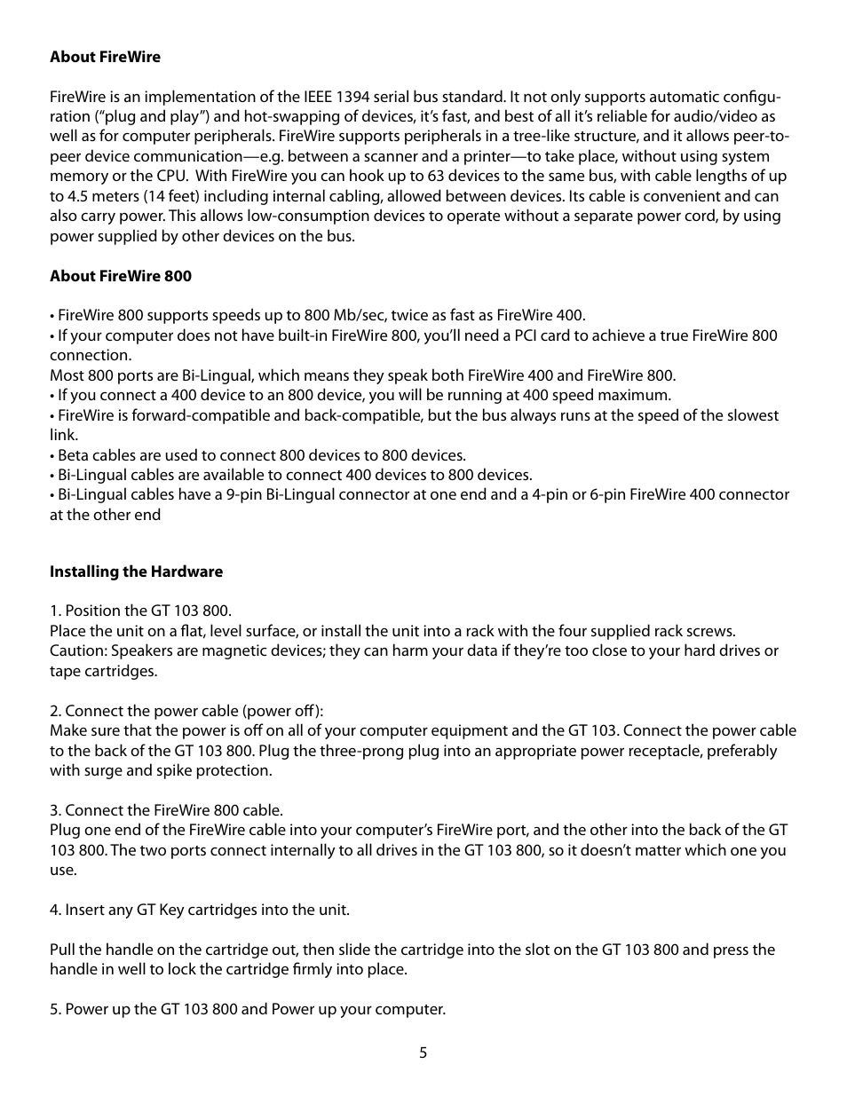 Glyph GT 103 FireWire 800 User Manual | Page 5 / 8