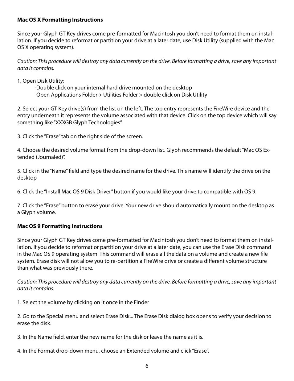 Glyph GT 103 FireWire 800 User Manual | Page 6 / 8