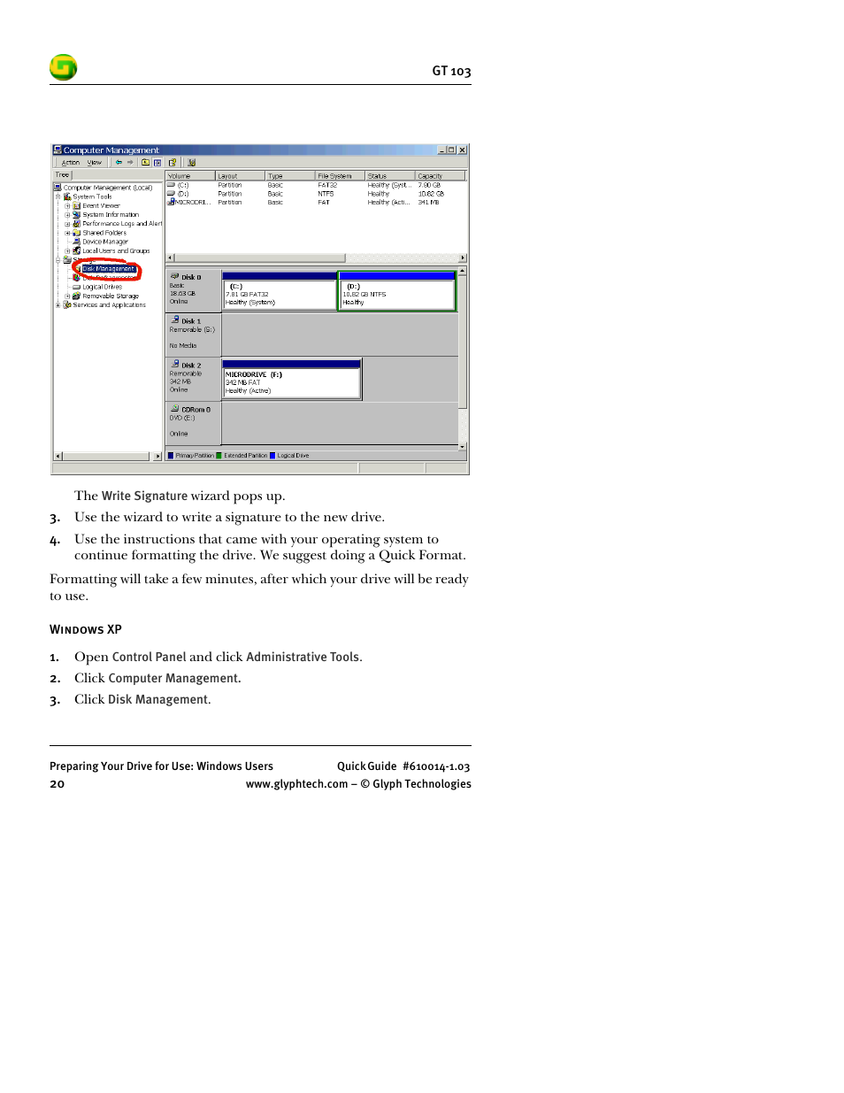 Glyph GT 103 User Manual | Page 22 / 32