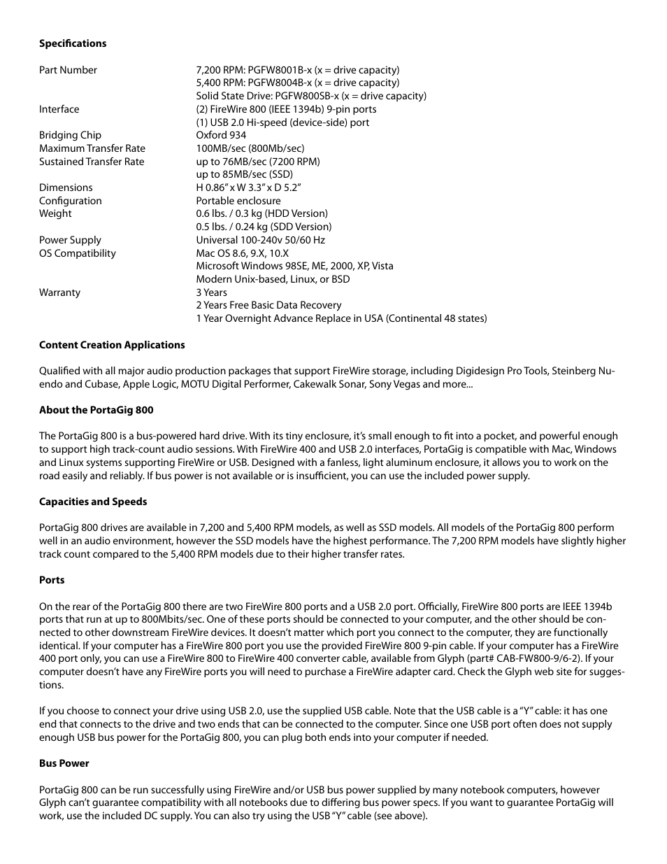 Glyph PortaGig 800 and SSD User Manual | Page 3 / 5