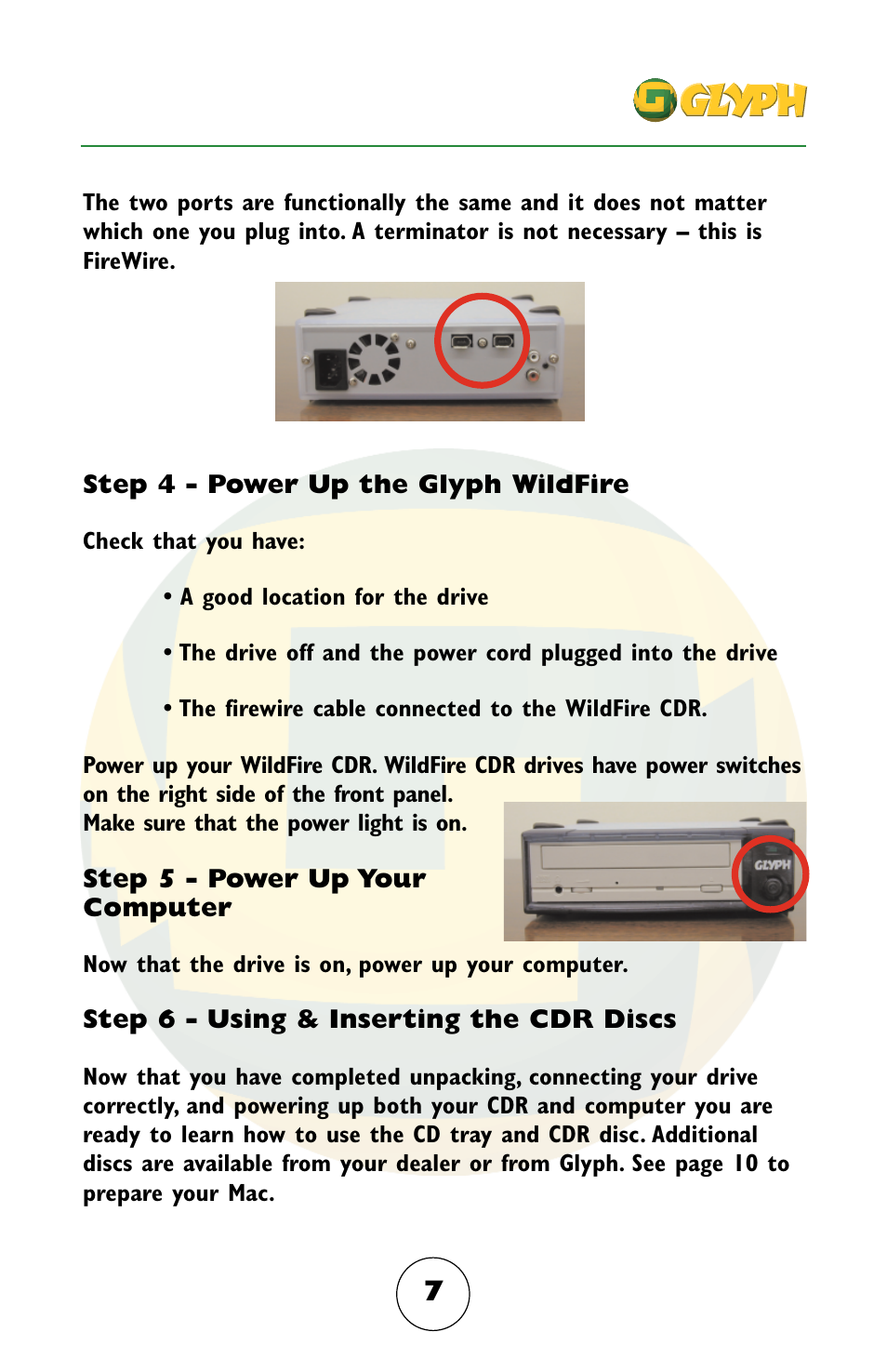 Glyph Firewire CDR User Manual | Page 7 / 12
