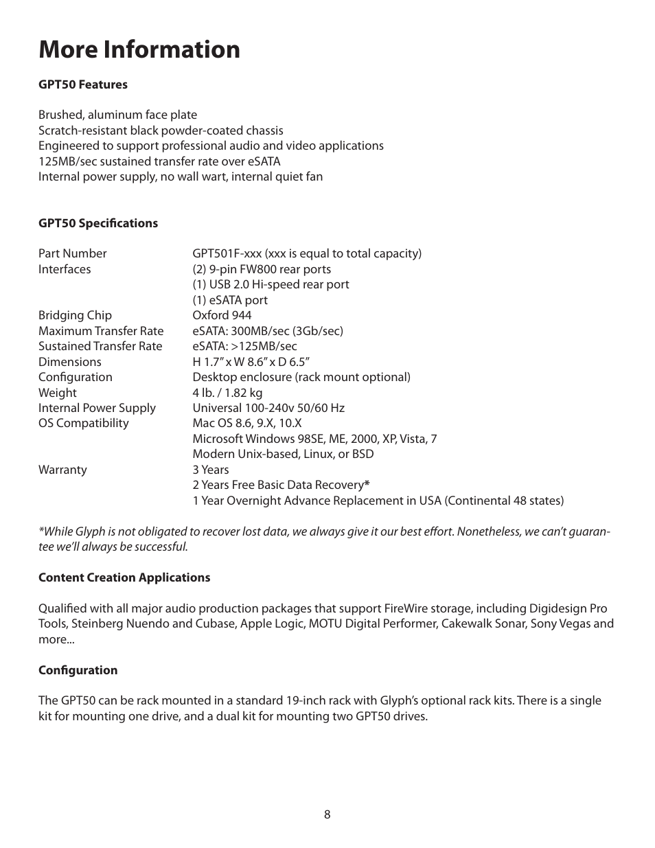 More information | Glyph GPT50 User Manual | Page 8 / 10