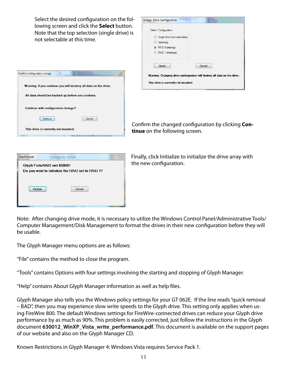 Glyph GT 062E User Manual | Page 11 / 17