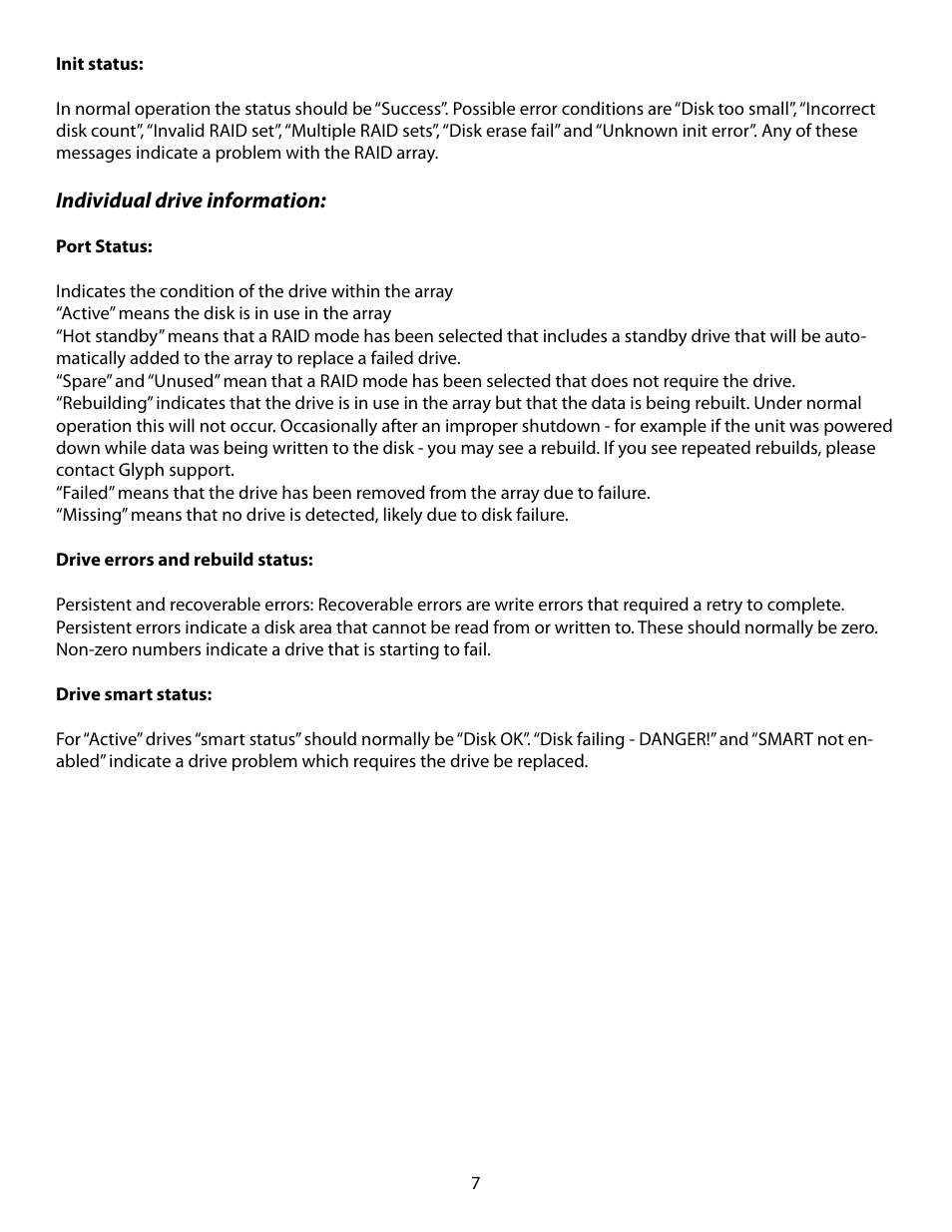Glyph GT 062E User Manual | Page 7 / 17