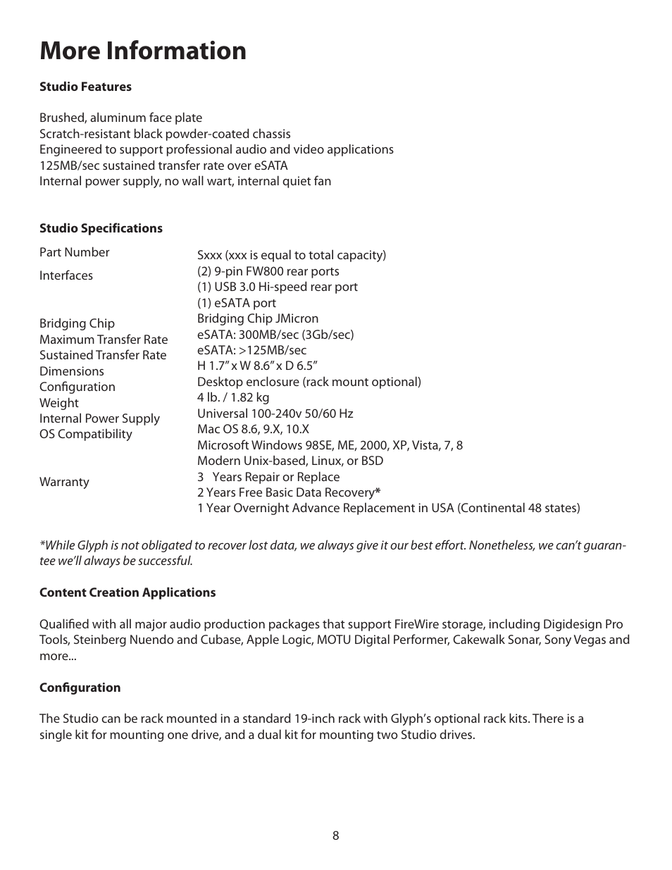 More information | Glyph Studio User Manual | Page 8 / 10