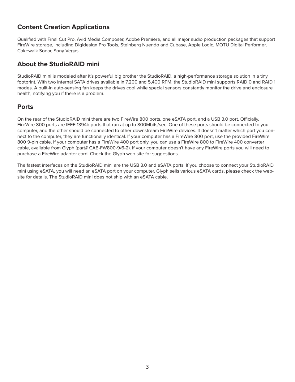 Glyph StudioRAID mini User Manual | Page 3 / 6