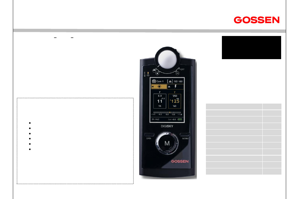 Gossen DIGISKY Essentials User Manual | 12 pages