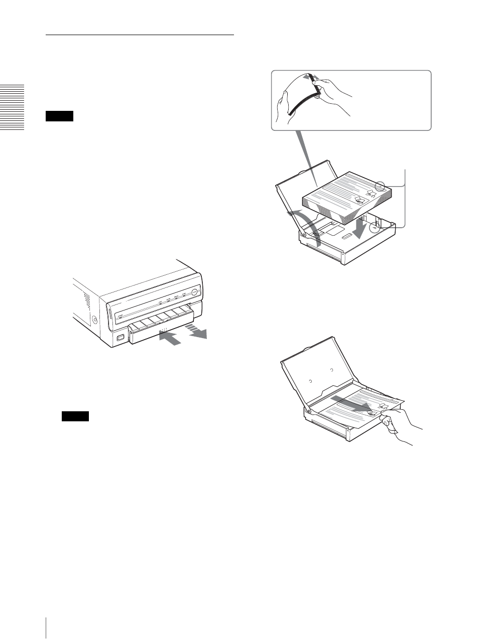 Inserting the paper tray | Sony UP-D55 User Manual | Page 12 / 22
