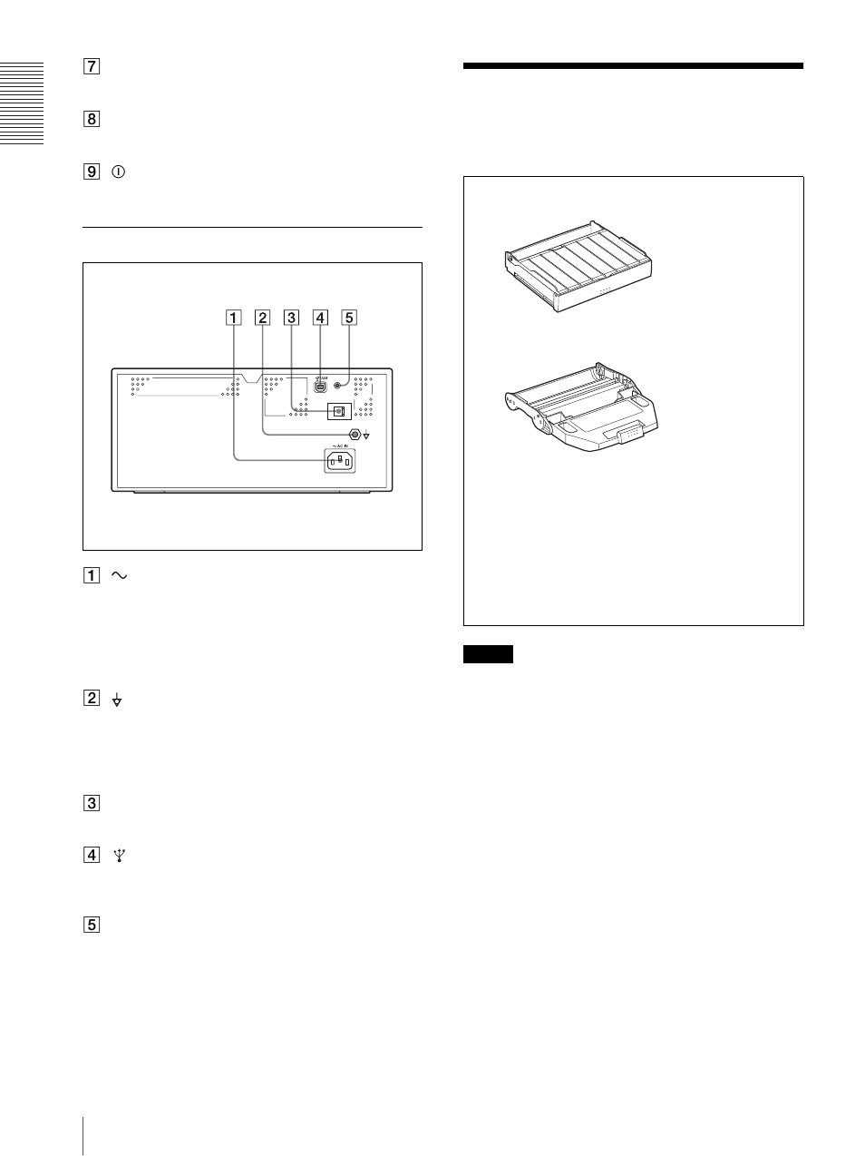 Rear panel, Supplied accessories | Sony UP-D55 User Manual | Page 6 / 22