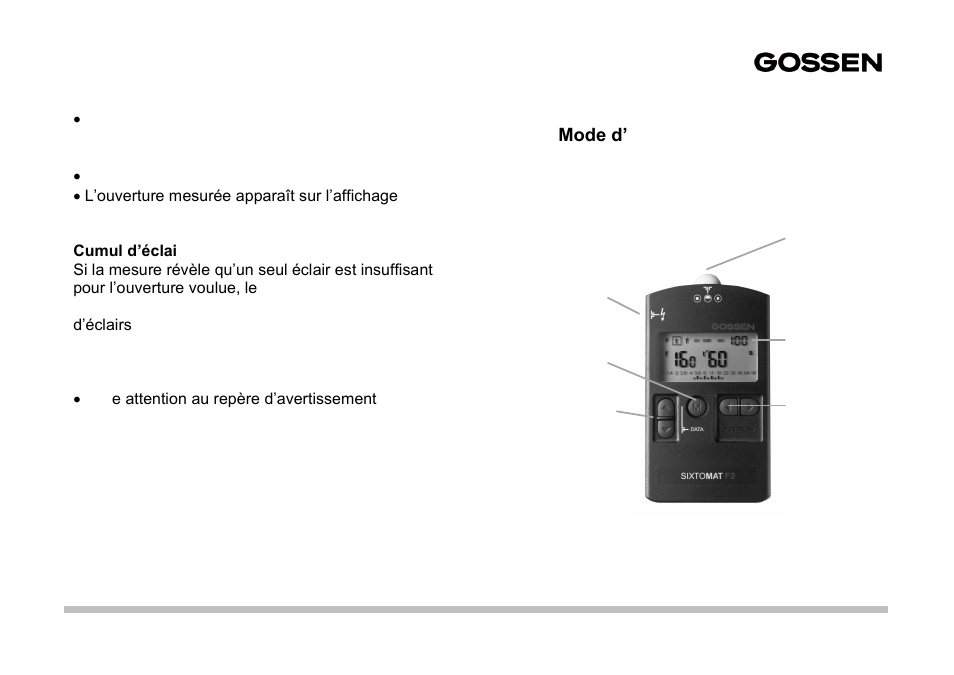 Sixtomat f2 | Gossen SIXTOMAT F2 User Manual | Page 25 / 56