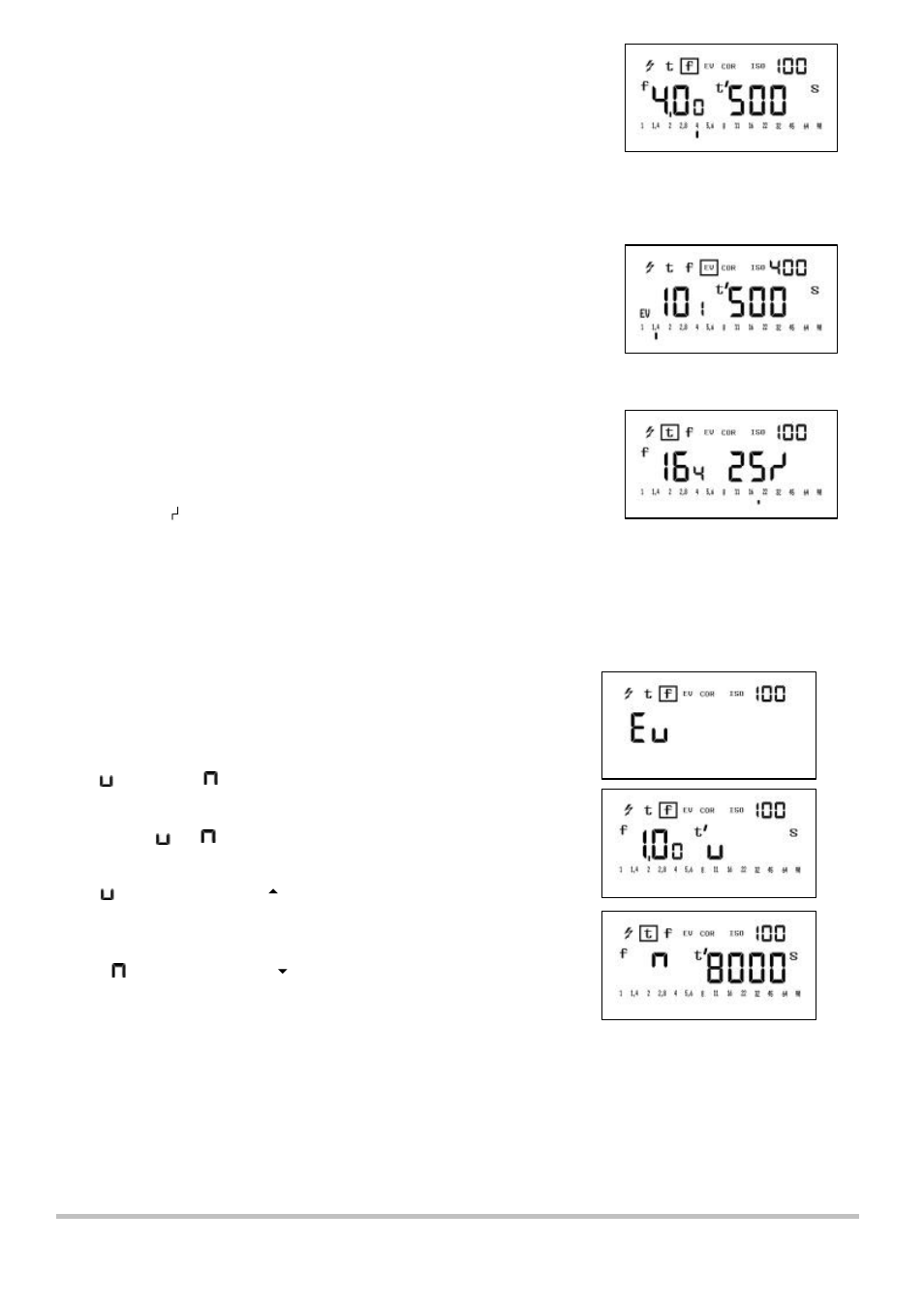 5 aperture priority mode, 6 exposure value ev, 7 cine scale | 3 measurements outside the measuring range, 1 measurements outside the display range | Gossen Digipro F User Manual | Page 5 / 10