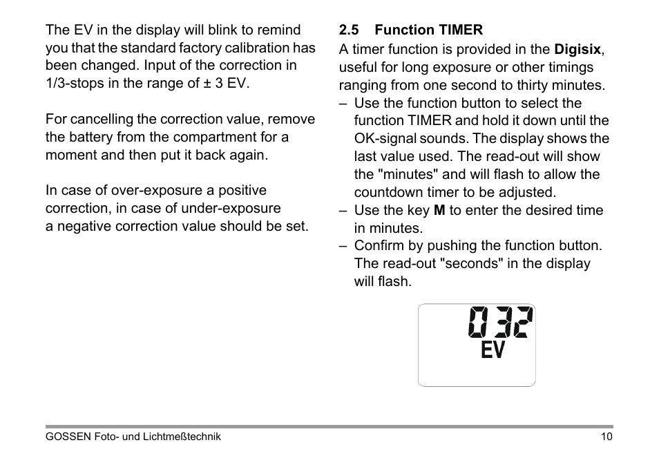 Gossen Digisix User Manual | Page 10 / 16