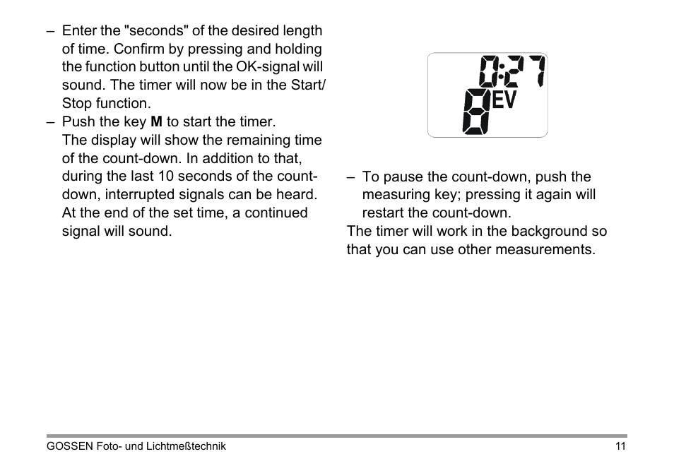Gossen Digisix User Manual | Page 11 / 16