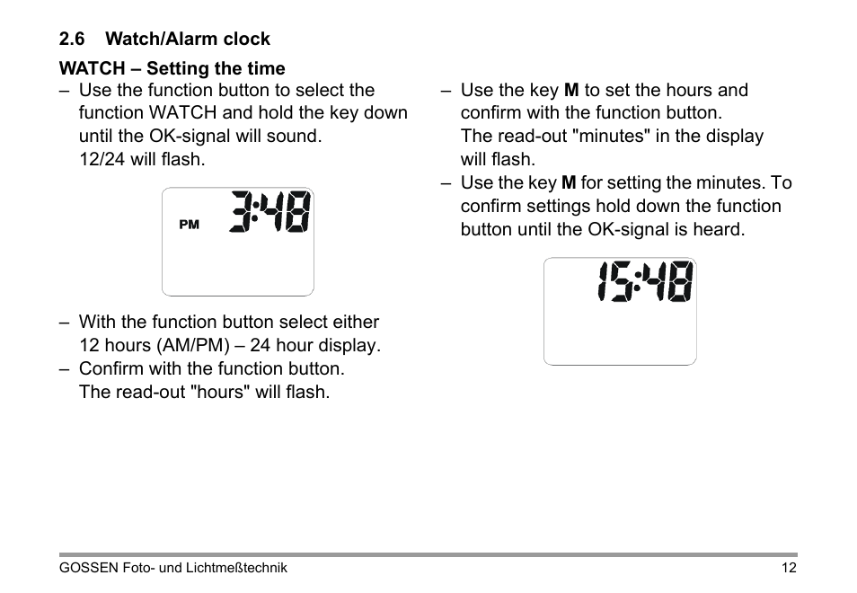 Gossen Digisix User Manual | Page 12 / 16