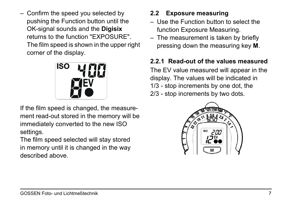Gossen Digisix User Manual | Page 7 / 16