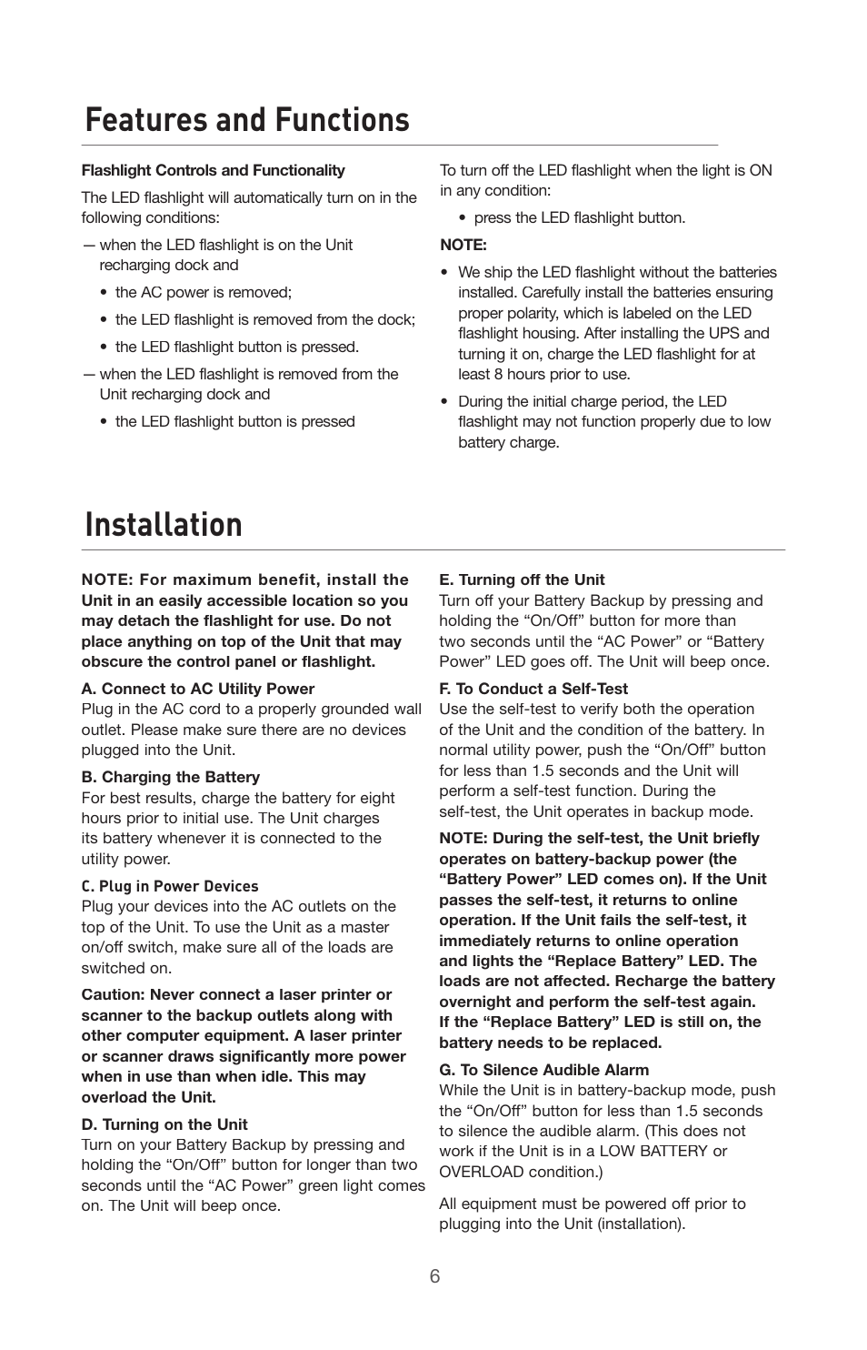 Features and functions installation | Belkin BU305500-USB User Manual | Page 7 / 12
