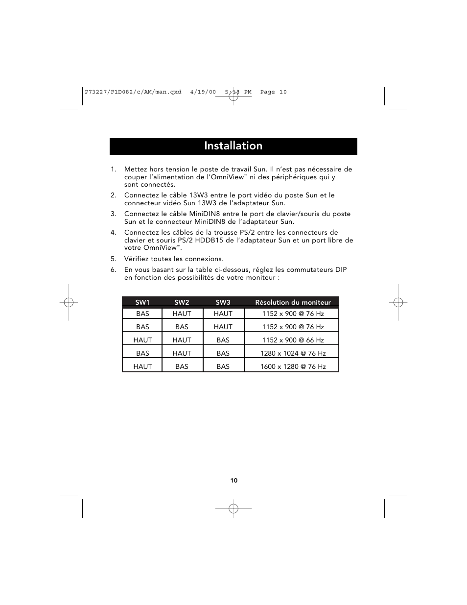 Installation | Belkin F1D082 User Manual | Page 14 / 28