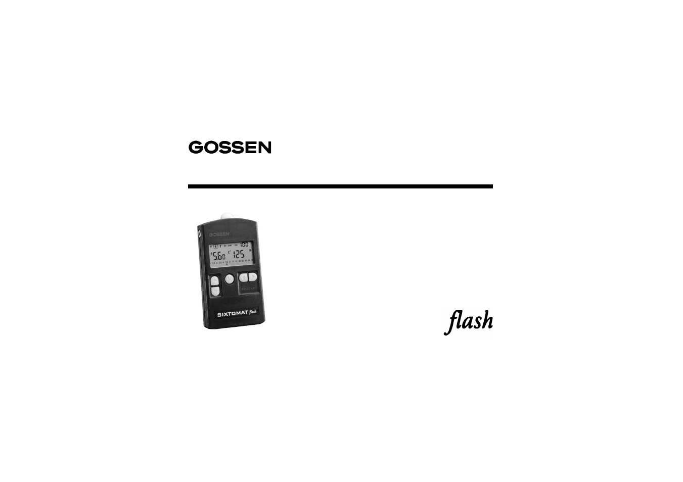 Gossen Sixtomat flash User Manual | 20 pages