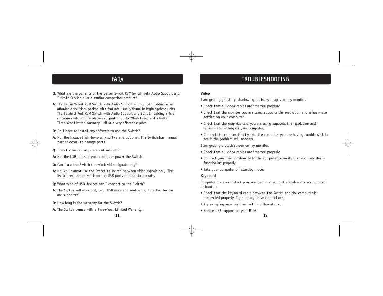 Troubleshooting, Faqs | Belkin F1DL102 User Manual | Page 8 / 10