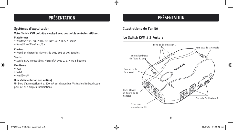 Présentation | Belkin F1DJ104P-B User Manual | Page 19 / 87