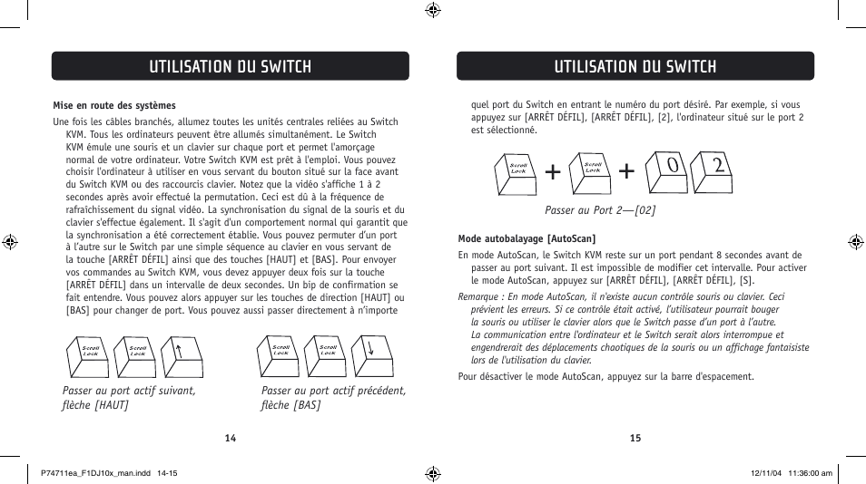 Utilisation du switch | Belkin F1DJ104P-B User Manual | Page 24 / 87