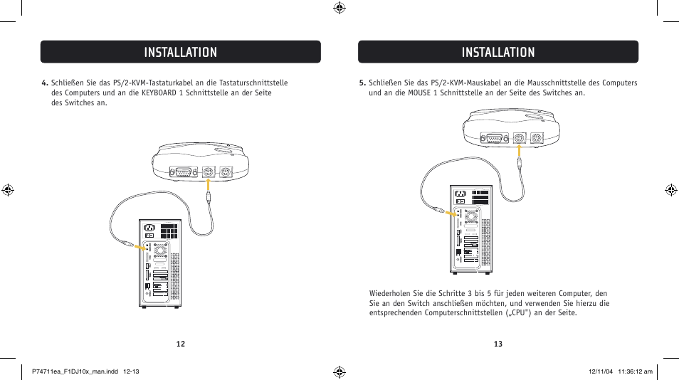 Installation | Belkin F1DJ104P-B User Manual | Page 37 / 87