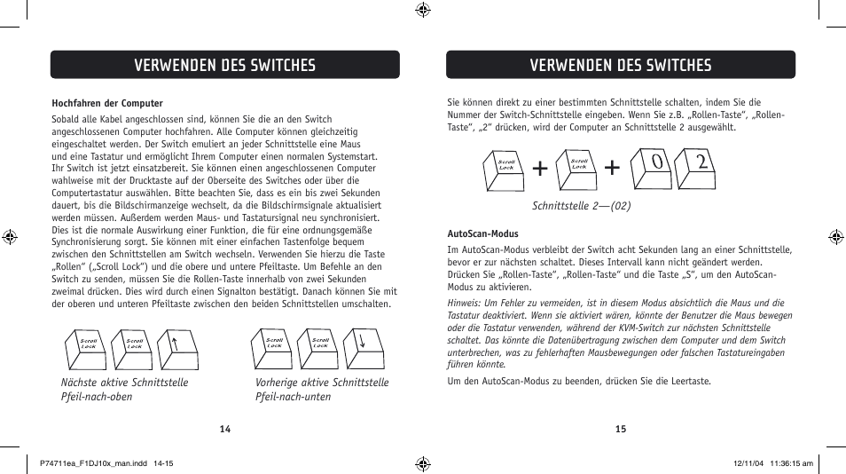 Verwenden des switches | Belkin F1DJ104P-B User Manual | Page 38 / 87